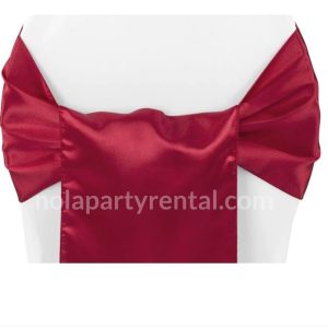 Wide Satin Chair Sash – Apple Red