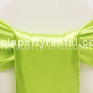 Wide Satin Chair Sash – Apple Green