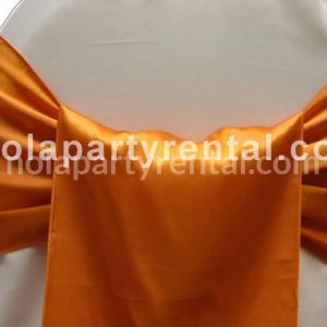 Wide Satin Chair Sash – Burnt Orange