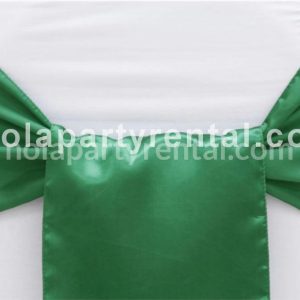Wide Satin Chair Sash – Emerald Green