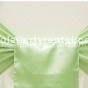 Wide Satin Chair Sash – Mint Green