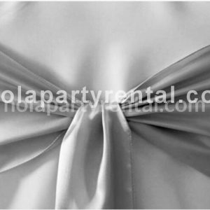 Wide Satin Chair Sash – Silver