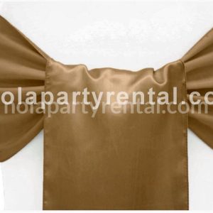 Wide Satin Chair Sash – Iced Coffee/Mocha