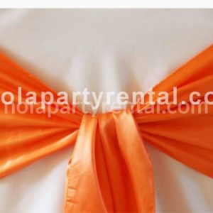 Wide Satin Chair Sash – Orange
