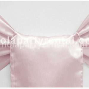 Wide Satin Chair Sash – Pastel Pink