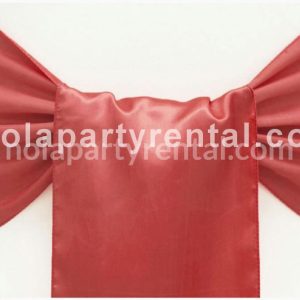 Wide Satin Chair Sash – Guava
