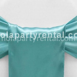 Wide Satin Chair Sash – Light Turquoise
