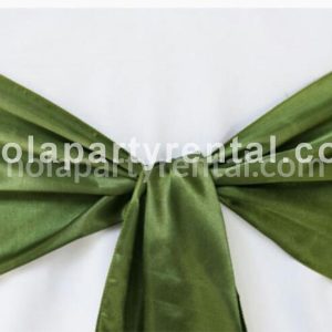 Wide Satin Chair Sash – Willow Green
