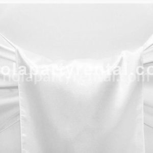 Wide Satin Chair Sash – White