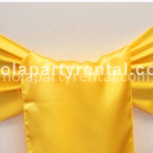Wide Satin Chair Sash – Canary Yellow (Bright Yellow)