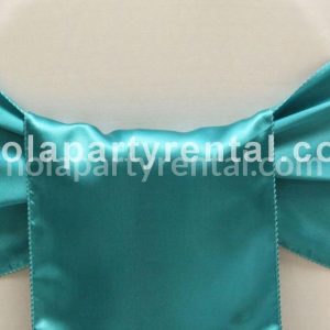 Wide Satin Chair Sash – Dark Turquoise